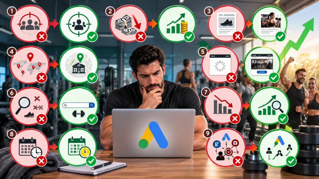 Top 9 Mistakes Gym Owners Make with Google Ads and How to Avoid Them
