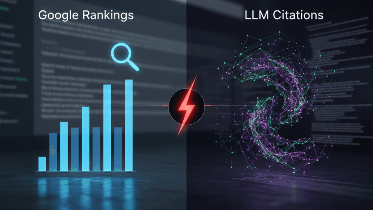 New Study Reveals Surprising Gap Between Google Rankings & LLM Citations