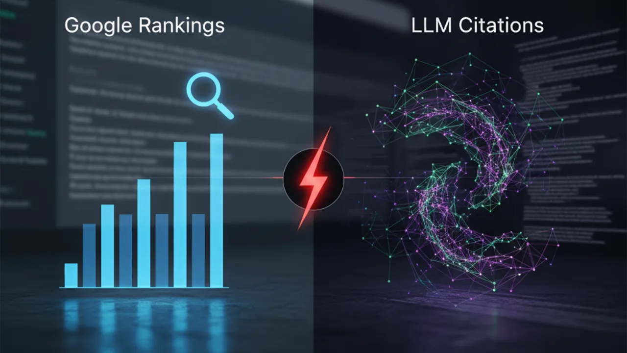 New Study Reveals Surprising Gap Between Google Rankings & LLM Citations