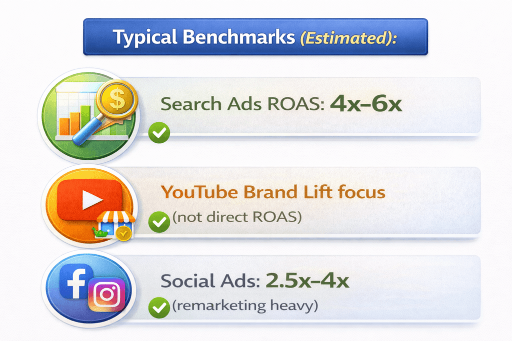 Typical benchmarks (estimated)
