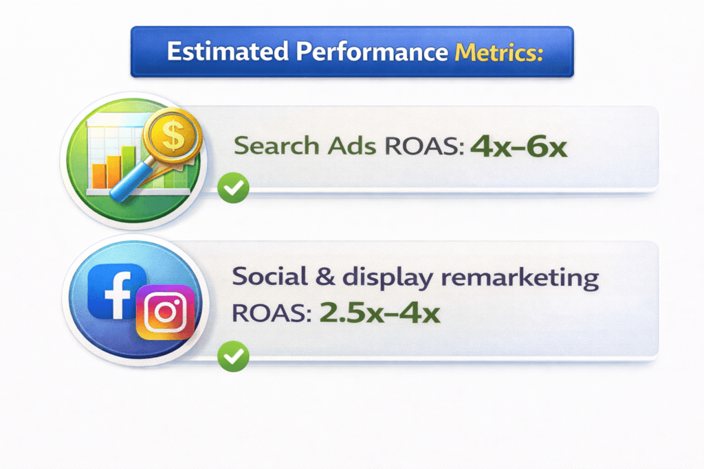Estimated performance metrics