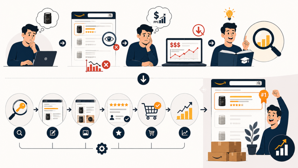 How Amazon SEO Helped My Product Rank on Page 1 Without Ads