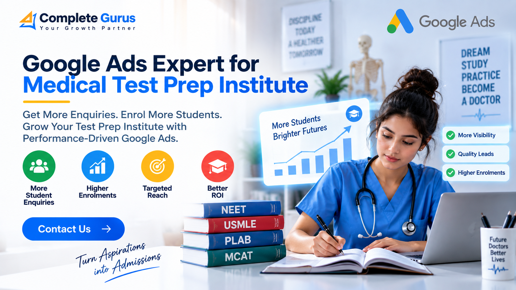 Google Ads Expert for Medical Test Prep Institute