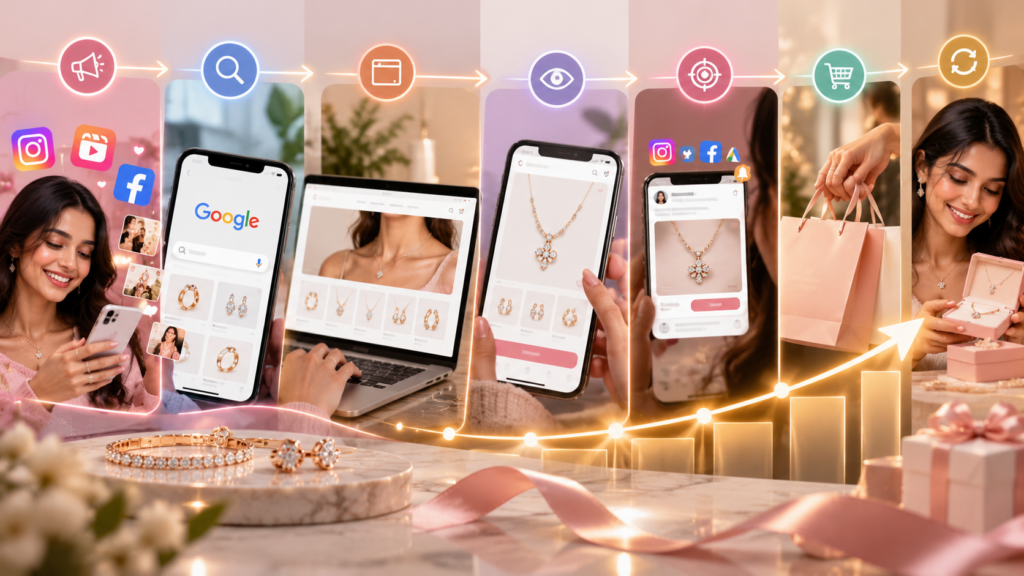 How GIVA and Palmonas Are Scaling Jewellery Growth With Performance Marketing, Digital Commerce & AI-Driven Discovery 8 Luxury Jewellery E-commerce Journey